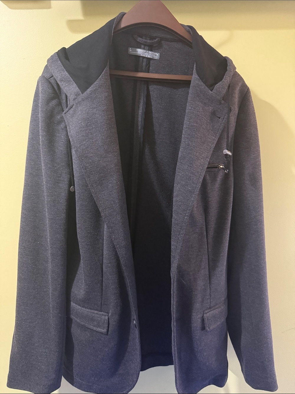 Threads 4 Thought Charcoal Hooded Blazer Jacket